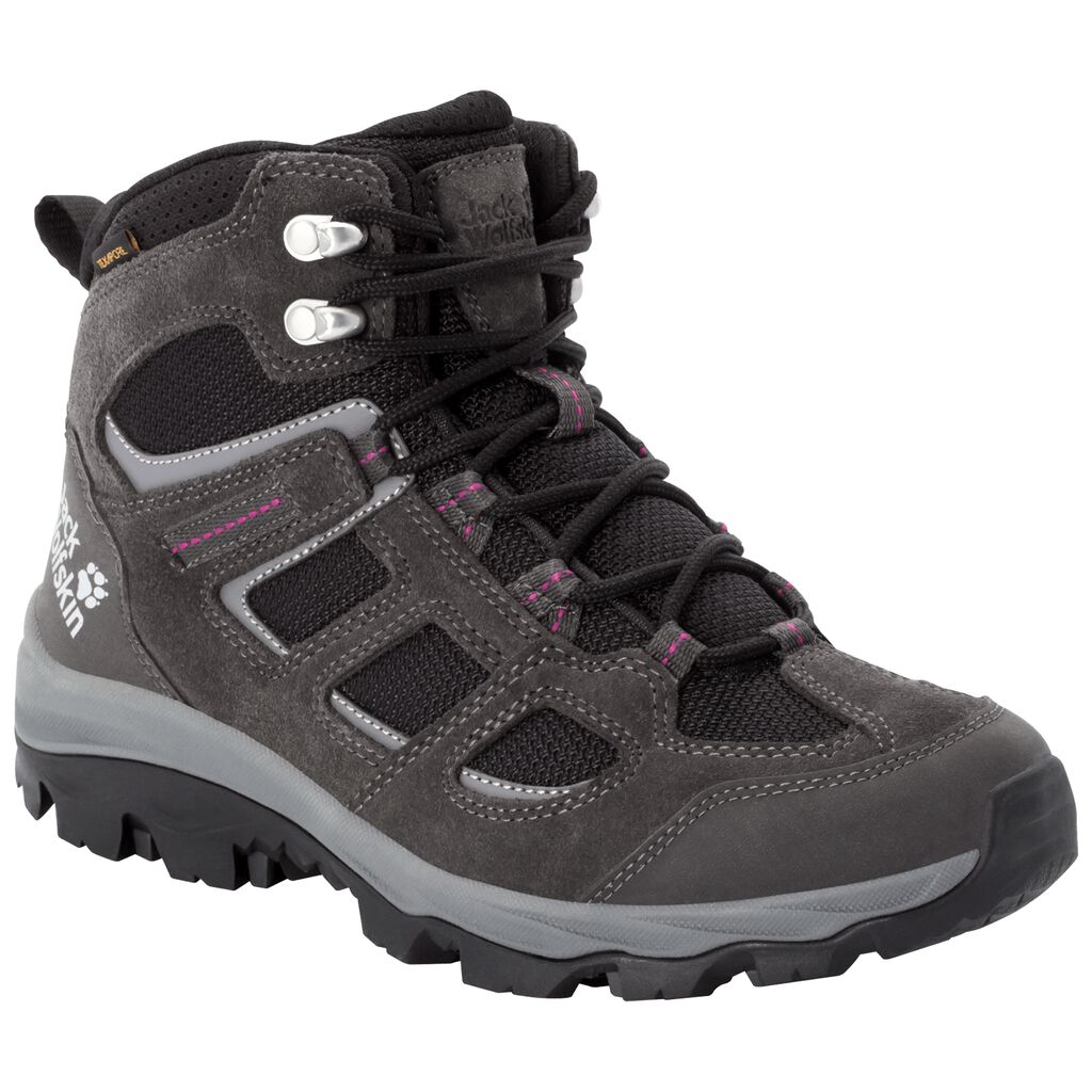 Jack Wolfskin VOJO 3 TEXAPORE MID Női Túracipő Sötét Szürke/Lila - BIGSQF-561